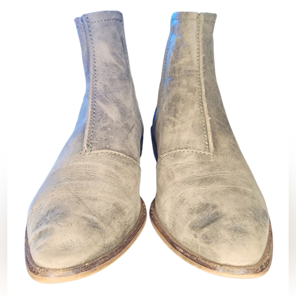 Free People Dark Horse Taupe Leather Ankle Boots, Womens 36 EU (6 US) - Picture 3 of 9